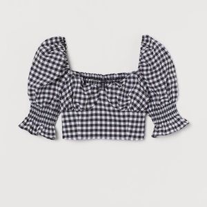 Gingham Crop Top Brand New Size M